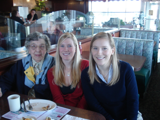My sister and I with our grandma
