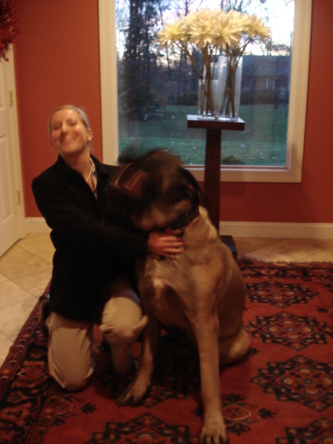 Winston, the biggest dog in the world, with me