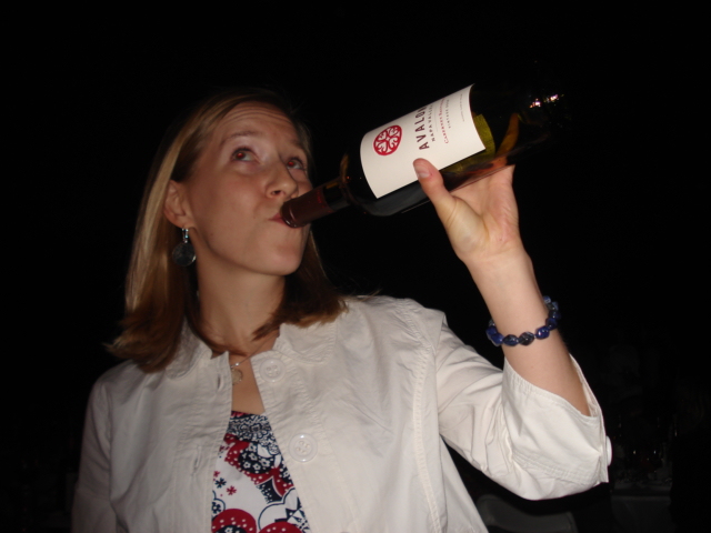 Kath loves wine