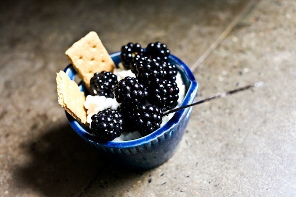 Cottage cheese and blackberries