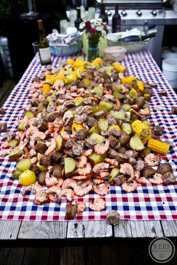 low country boil party spread