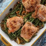 perfectly baked chicken with beans