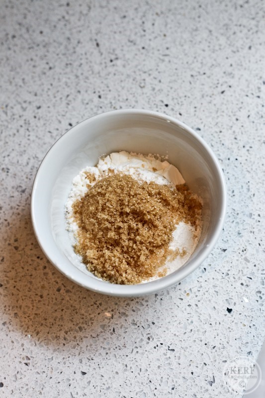 brown sugar and flour in a bowl