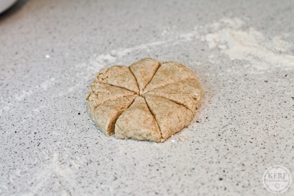 dough circle cut into wedges