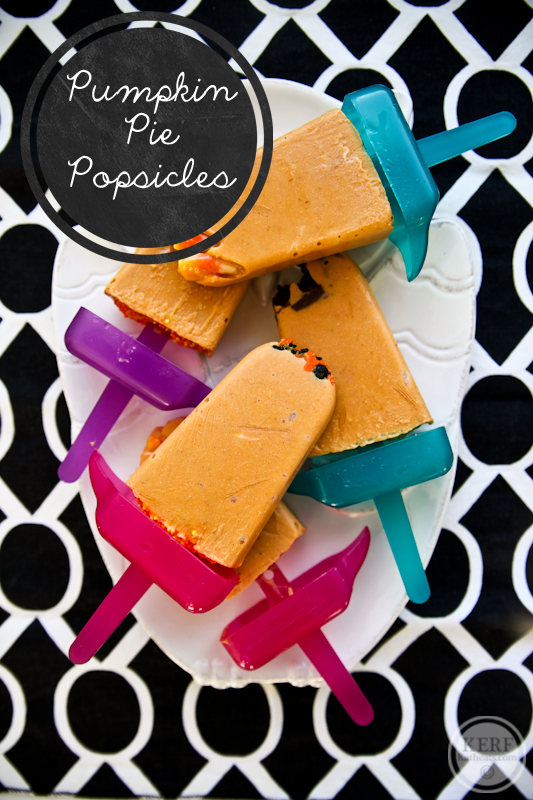 Pumpkin Pie Popsicles with candy surprise