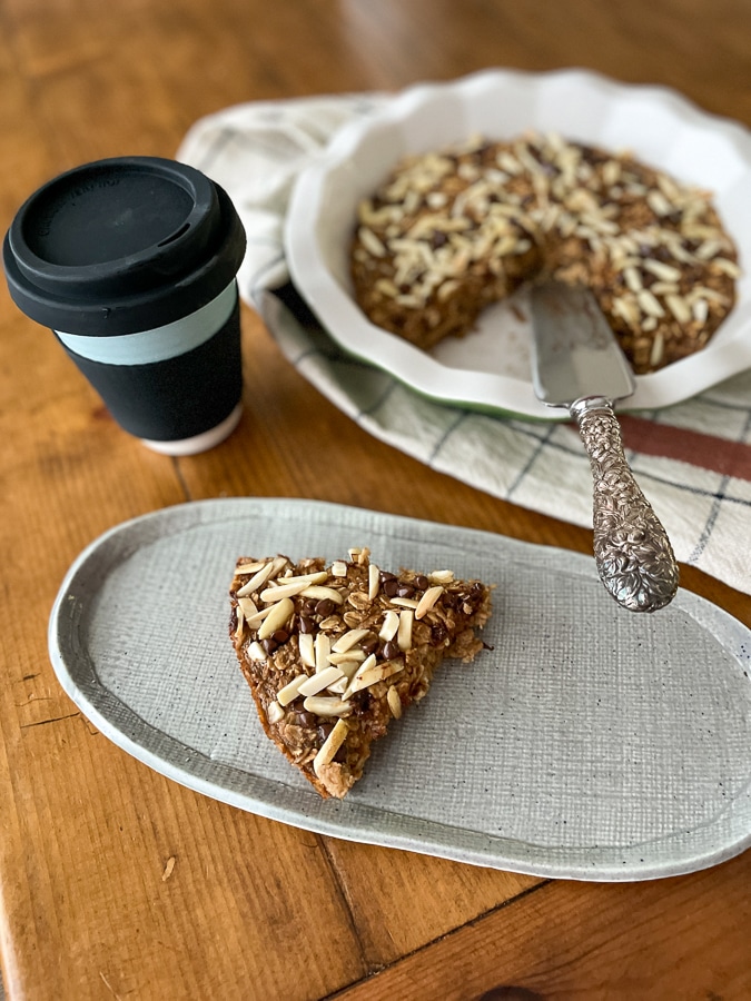 Slice of Coffee Almond Baked Oatmeal