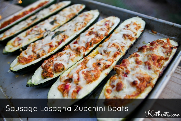 Sausage Lasagna Zucchini Boats