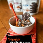 pumpkin soft serve ice cream graphic with chocolate