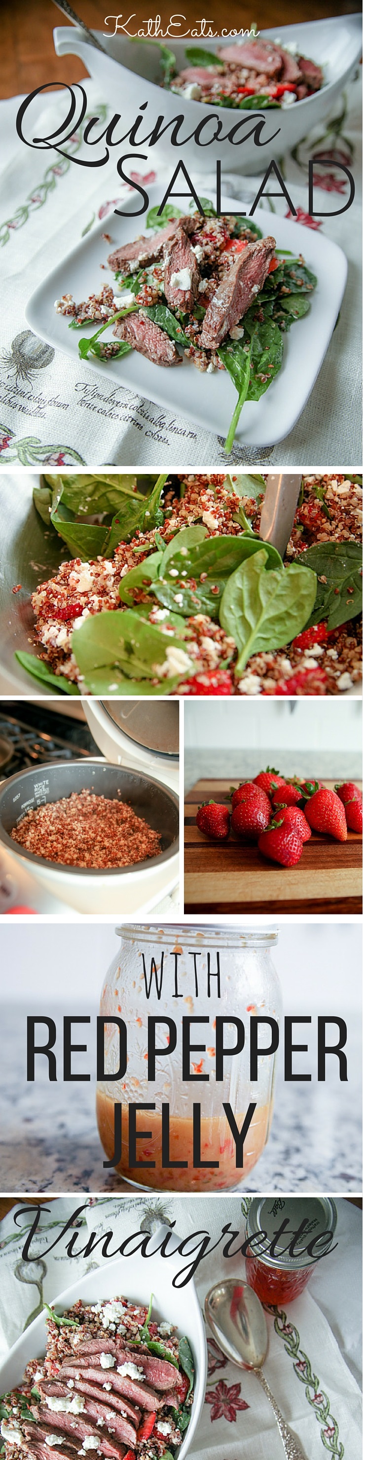 Quinoa Salad with Red Pepper Jelly Vinaigrette Pin