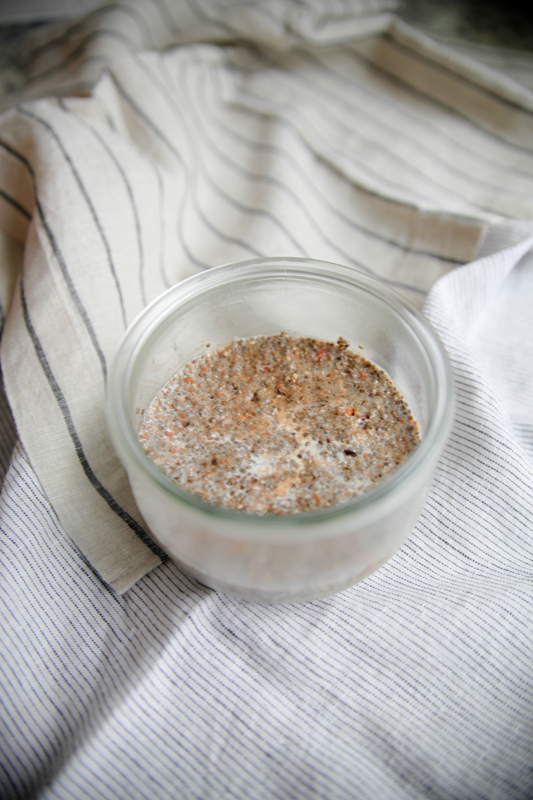 Maple Chai Chia Pudding bowl soaking