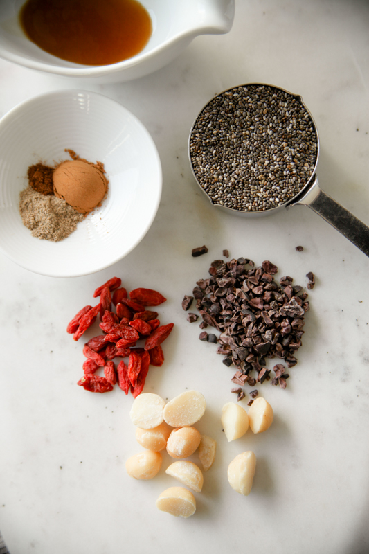 chia seeds with ingredients
