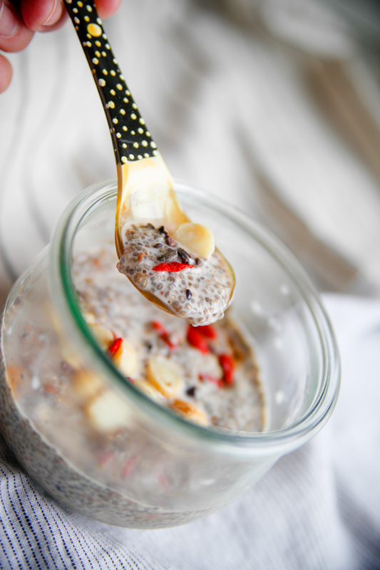 Maple Chai Chia Pudding spoonful