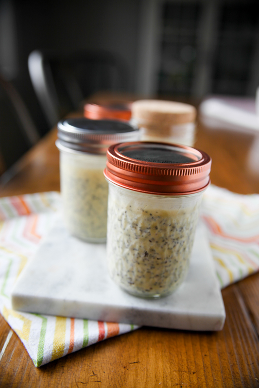 mango chia pudding in mason jar