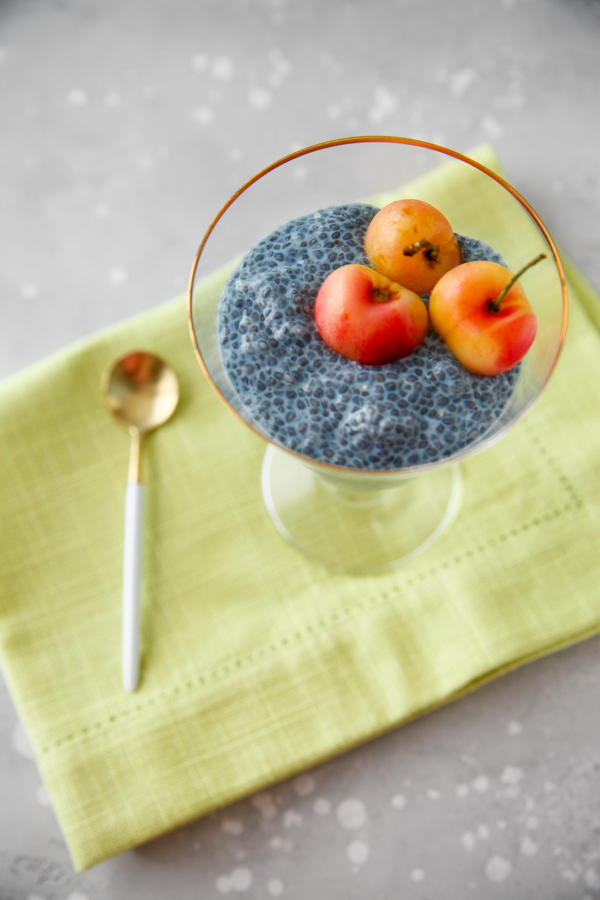 Blue Majik chia pudding Made from spirulina