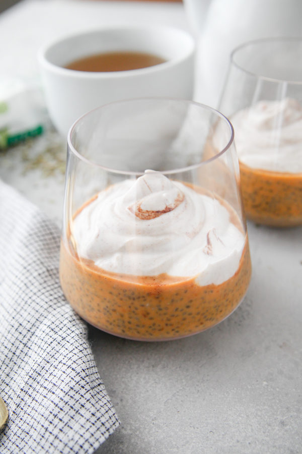 pudding in a jar with yogurt on top