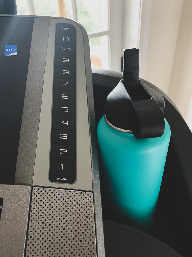 nordictrack 990 with blue water bottle and buttons