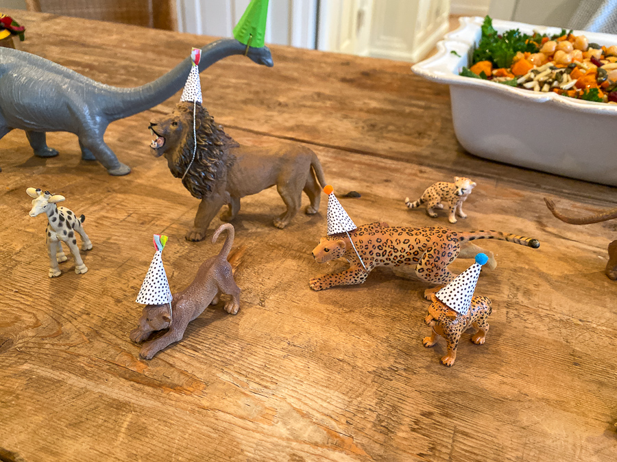 report card dinner + animal theme birthday