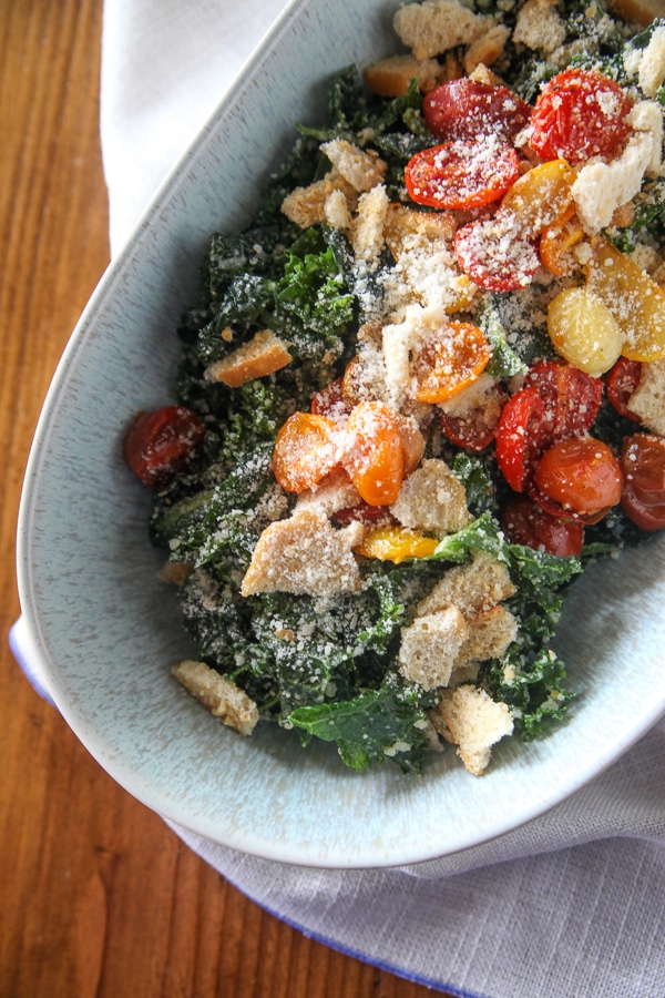 Massaged Kale Caesar with Homemade Dressing