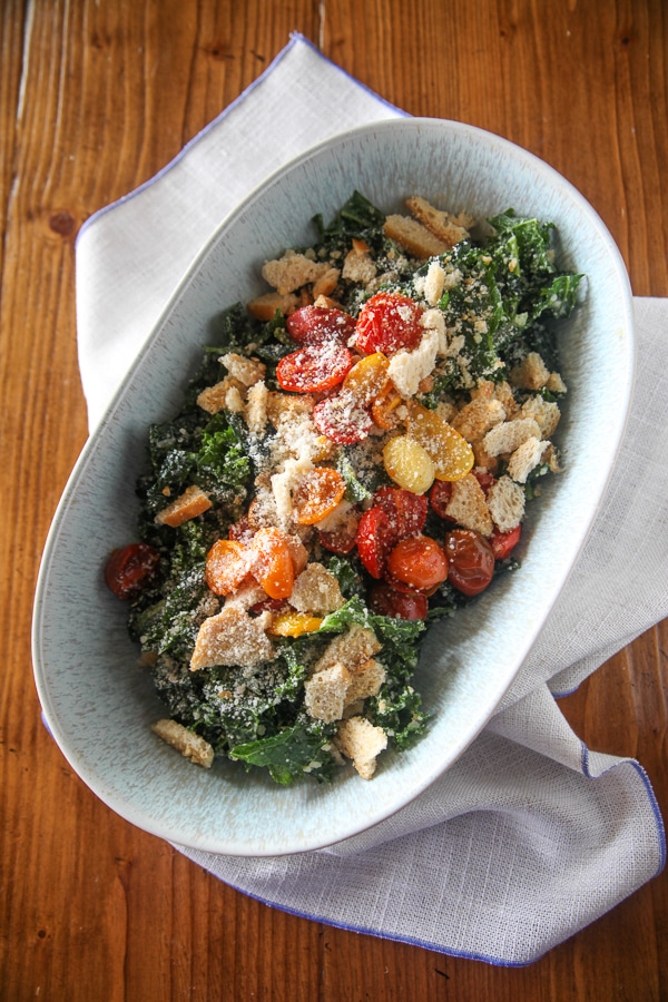 Massaged Kale Caesar with Homemade Dressing