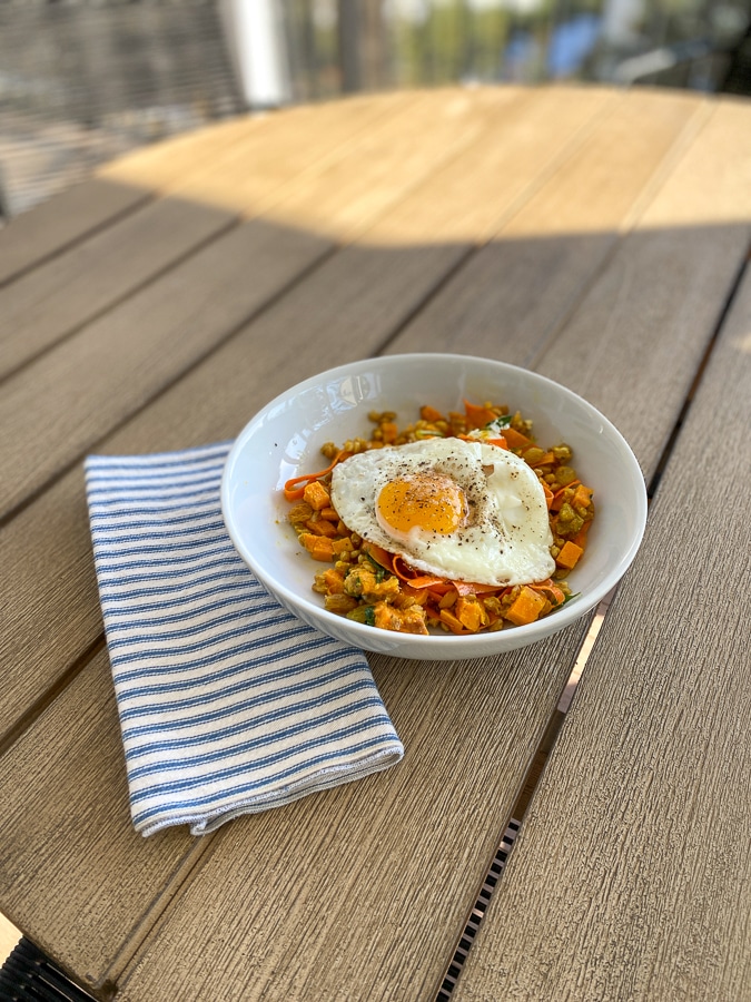 sweet potato farro salad + Cook Once Eat Twice