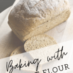 loaf of spelt flour with text