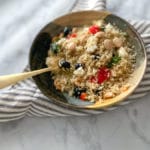 quinoa salad in a ceramic bowl