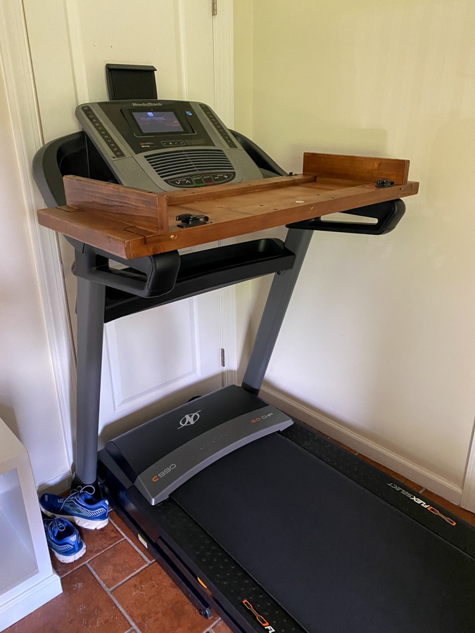 walking desk on treadmill DIY