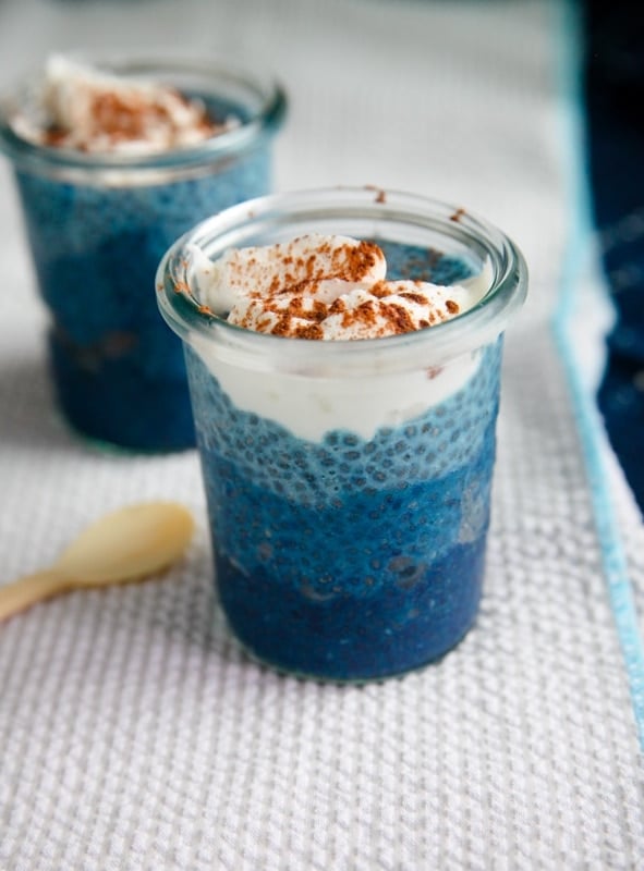 blue ombre chia pudding