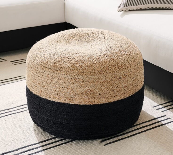 Image for Handwoven Natural Fiber Round Pouf