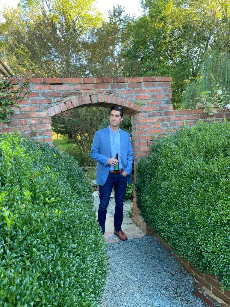 thomas in the brick archway