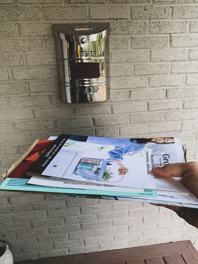 Stack of mail.