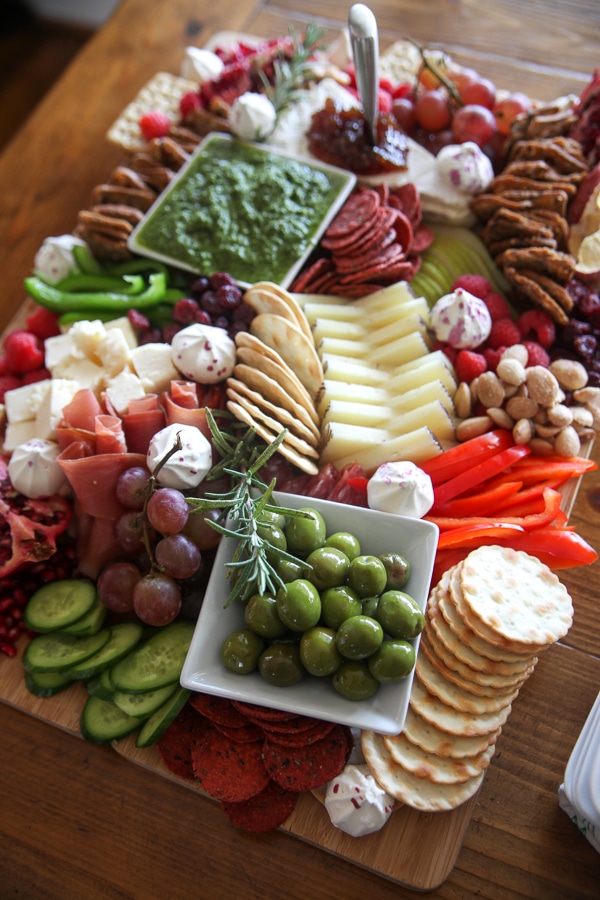 charcuterie board from the back side