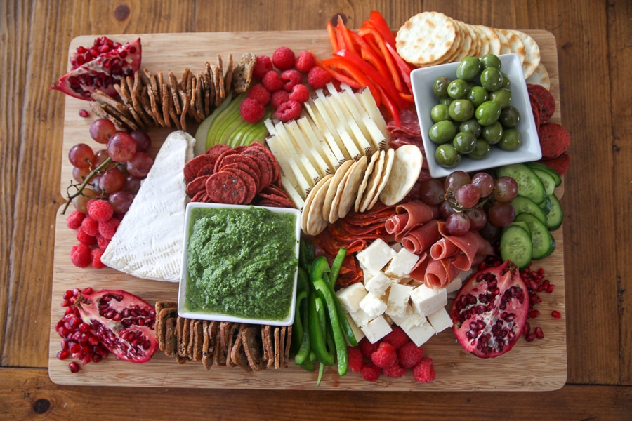 crackers added to cheese board gaps