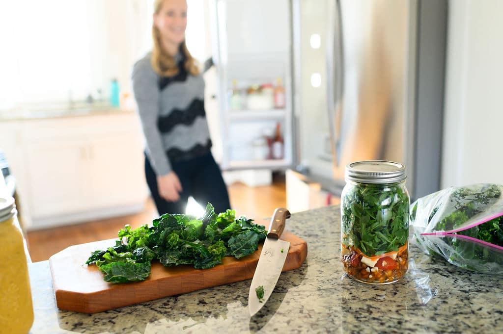 kath chopping mason jar salad
