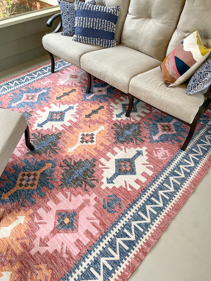 west elm coral outdoor rug