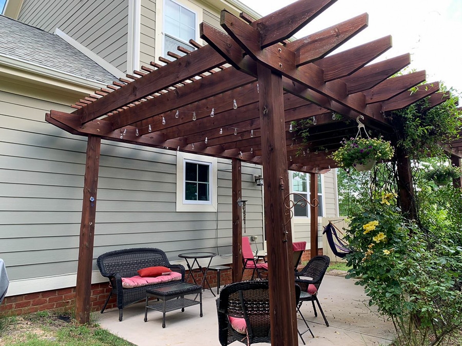 before pic of porch with pergola