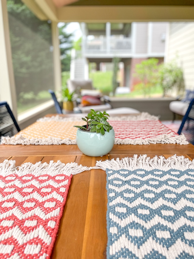 succulent on outdoor dining table