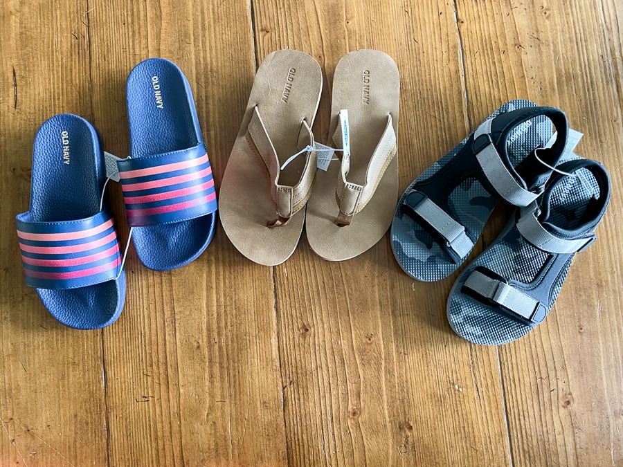 summer kids shoes assortment