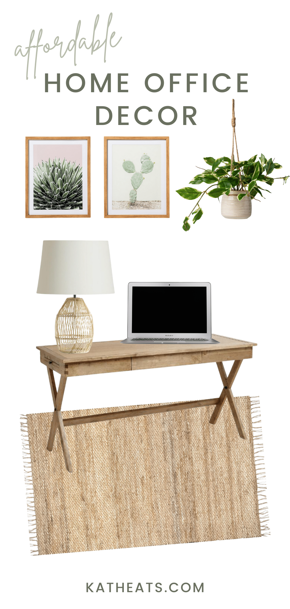 affordable home office decor - natural look