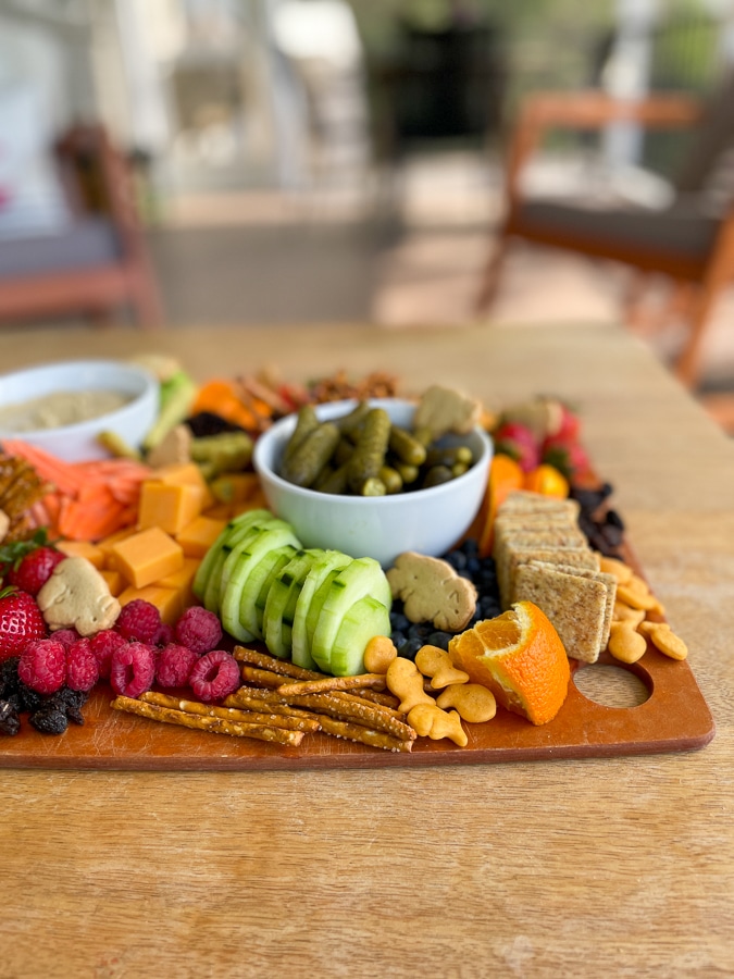 Kids Charcuterie Board from the side assembled
