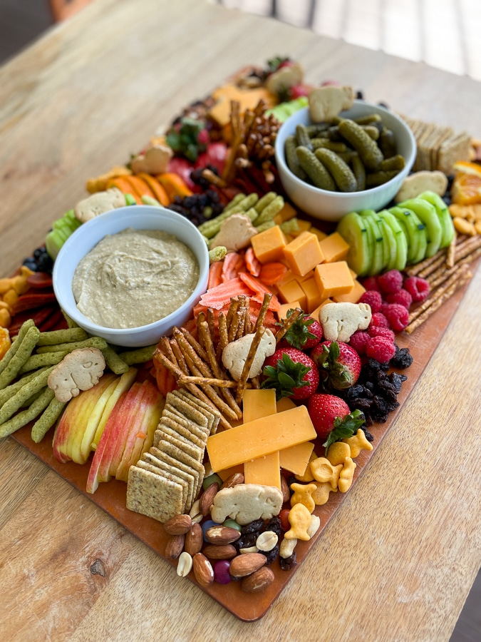 close up of Kids Charcuterie Board assembled