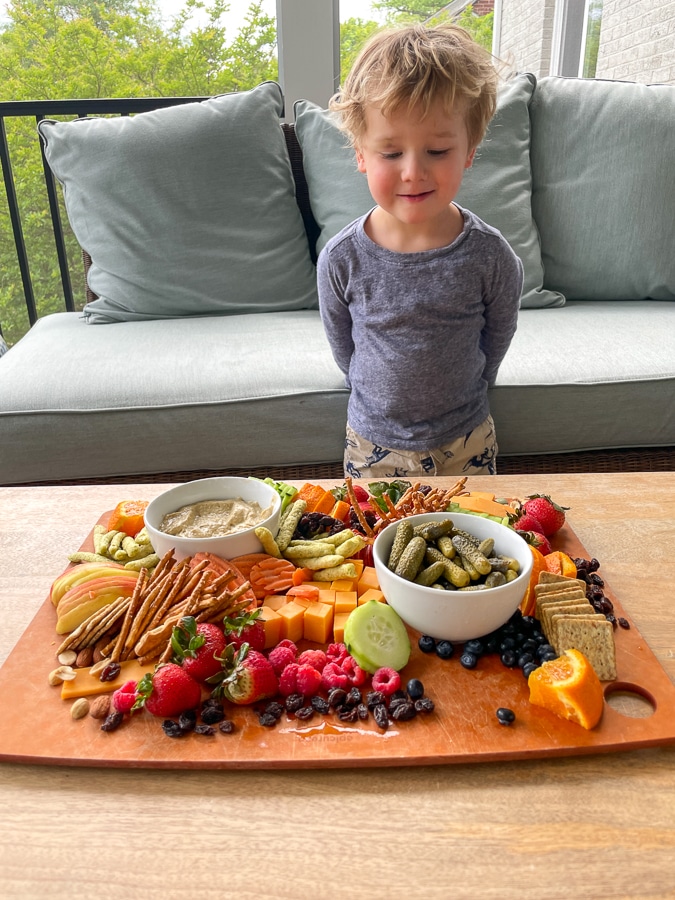 toddler pleased about Kids Charcuterie Board 