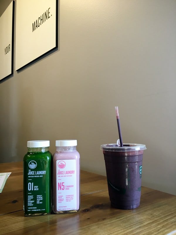 drinks at the juice laundry