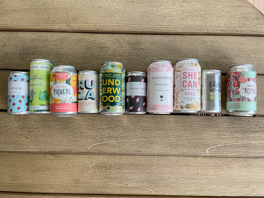 the best canned wines lined up