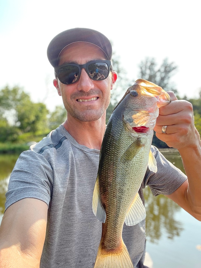 Dad caught fish
