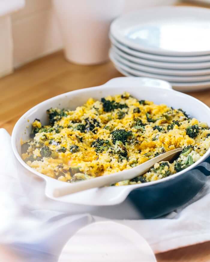 10 Healthy & Delicious Millet Recipes | Cheesy Broccoli Casserole via A Couple Cooks