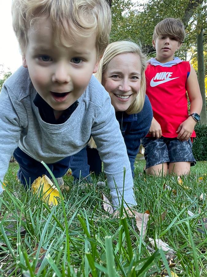 family grass selfie 