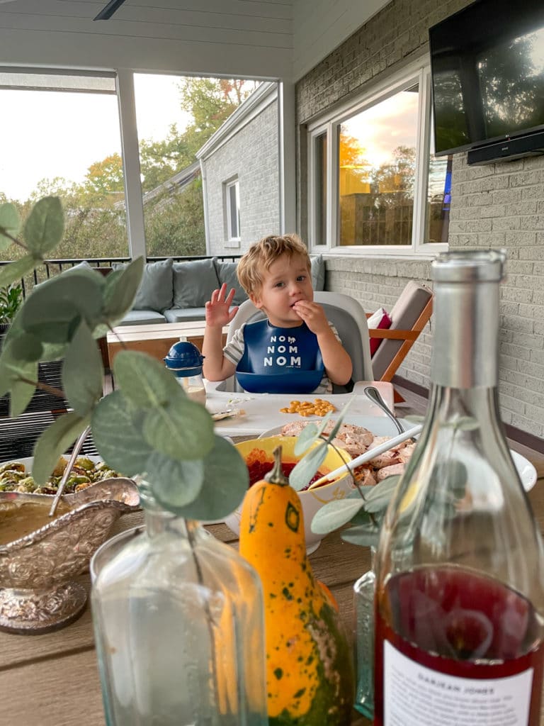 Toddler eating goldfish crackers