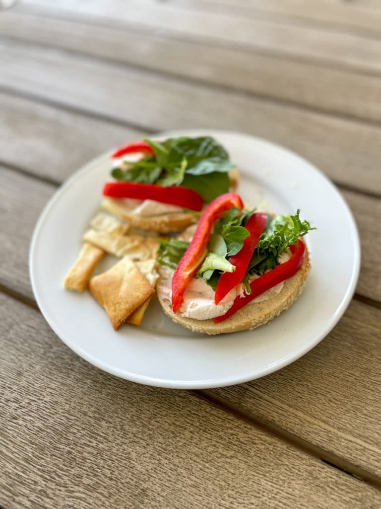 Sesame Bagel + Lox Spread with Veg - Whats New in Food + Life