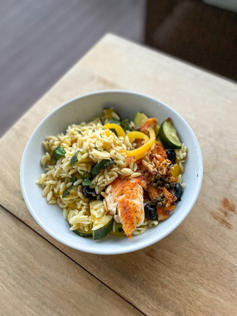 Blue Apron Tilapia with Capers, Orzo, and Zucchini - Whats New in Food + Life